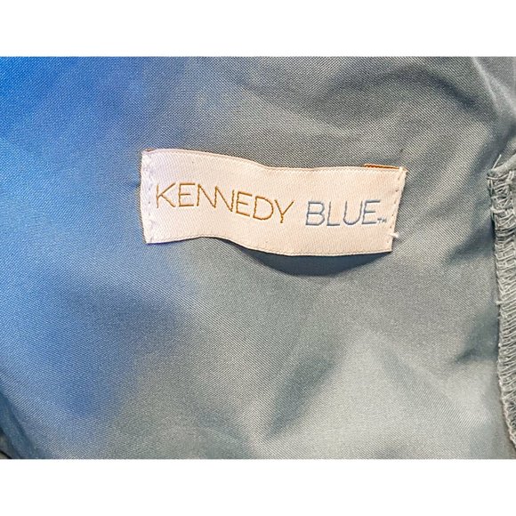 Kennedy Blue Halter Maxi High Waist Key Hole Back Light Blue Zip Dress Sz. 6 - Picture 6 of 8